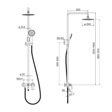 Смеситель с верхним душем, Chip, IDDIS, CHISB1Fi06 в Сочи и Адлере