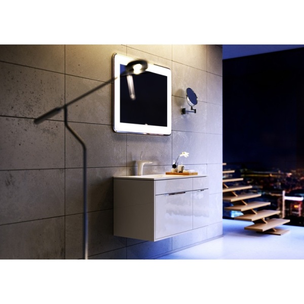 MALAGA 90 Тумба подвесная белая ЛЕВАЯ с раковиной MALAGA 90 (Ш92хВ52хГ45) в Сочи и Адлере MALAGA 90 Тумба подвесная белая ЛЕВАЯ с раковиной MALAGA 90 (Ш92хВ52хГ45) в Сочи и Адлере