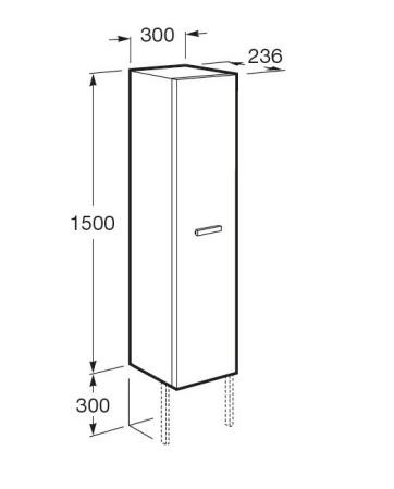 Пенал подвесной Roca Victoria Nord 300 универсальный, белый (Z.RU90.0.002.6) в Сочи и Адлере