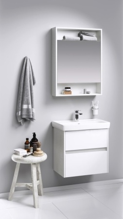 СИТИ 60 Тумба ДУБ КАНАДСКИЙ подвесная, два ящика с раковиной MODUO SLIM 60 (Ш60хВ59хГ38) в Сочи и Адлере