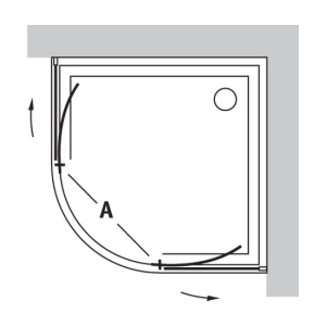 Душевой уголок 100х80 профиль хром , стекло прозрачное, правая сторона в Сочи и Адлере