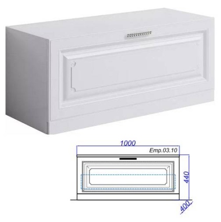 ИМПЕРИЯ 100 Дополнительная тумба с одним выдвижным ящиком в белом глянцевом цвете (Ш100хВ44,5хГ40) в Сочи и Адлере