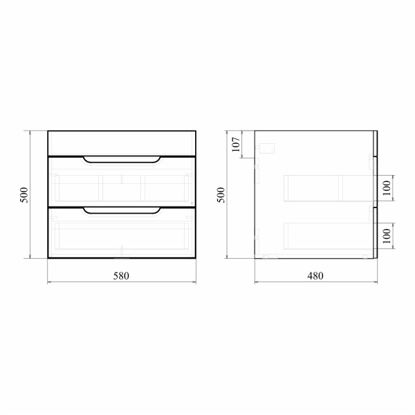 Soho Quadro 60 тумба подвесная (дополнительно раковина Deep-60) в Сочи и Адлере