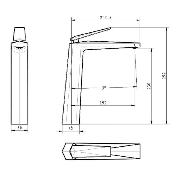 VENTURO Смеситель для умывальника высокий, цвет белый хром в Сочи и Адлере