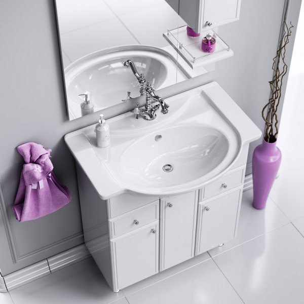 БАРСЕЛОНА-ЛЮКС 75 Тумба на ножках, два ящика, две двери, корзина с раковиной СТИЛЬ 75 BAL0107K (Ш877,5хВ88хГ51) в Сочи и Адлере БАРСЕЛОНА-ЛЮКС 75 Тумба на ножках, два ящика, две двери, корзина с раковиной СТИЛЬ 75 BAL0107K (Ш877,5хВ88хГ51) в Сочи и Адлере