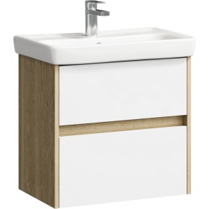 СИТИ 60 Тумба ДУБ БАЛТИЙСКИЙ подвесная, два ящика с раковиной MODUO SLIM 60 (Ш60хВ59хГ38) CI0106DB+MODUO SLIM 60