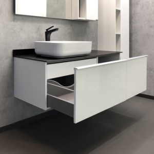 COMFORTY Тумба-умывальник "Милан-120" белый глянец с антрацитовой столешницей, с раковиной COMFORTY T-Y9378	 COMFORTY Тумба-умывальник "Милан-120" белый глянец с антрацитовой столешницей, с раковиной COMFORTY T-Y9378