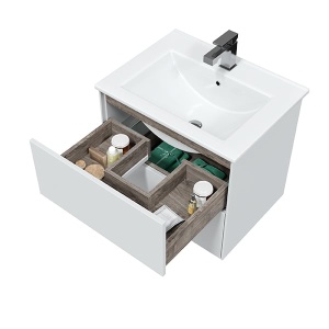 Ultra 60 тумба подвесная (2 ящика) белая матовая,(дополнительно Next 60 раковина керамическая)  в Сочи и Адлере