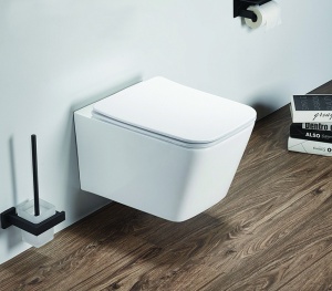 Унитаз подвесной Azario NOVA 530х350х360 безободковый с ультра тонким сиденьем микролифт, белый в Сочи и Адлере