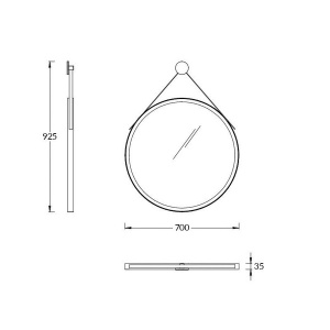 Зеркало круглое 70см. обод черный/ мдф цвет черный матовый  в Сочи и Адлере Зеркало круглое 70см. обод черный/ мдф цвет черный матовый  в Сочи и Адлере
