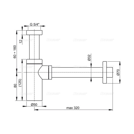 Сифон для умывальника Ø32 DESIGN, цельнометаллический, круглый в Сочи и Адлере Сифон для умывальника Ø32 DESIGN, цельнометаллический, круглый в Сочи и Адлере