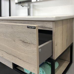COMFORTY. Тумба-умывальник "Мальме-90" дуб дымчатый с раковиной COMFORTY 9090EL в Сочи и Адлере COMFORTY. Тумба-умывальник "Мальме-90" дуб дымчатый с раковиной COMFORTY 9090EL в Сочи и Адлере