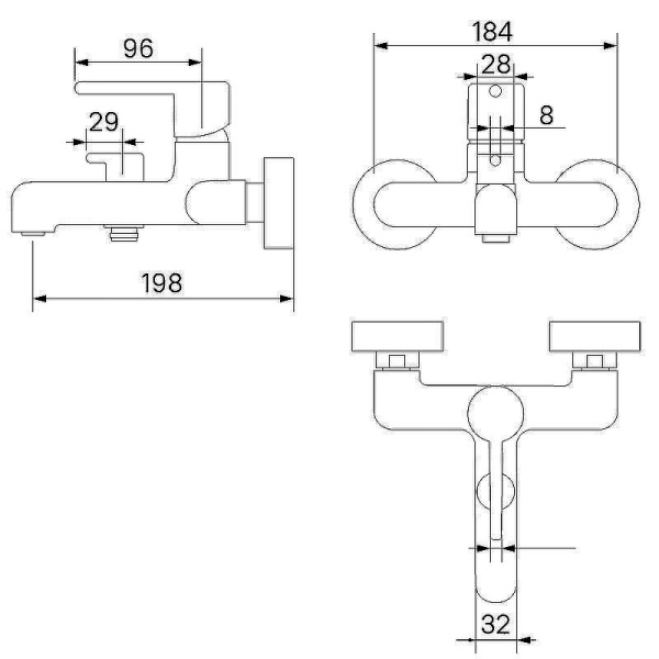 Смеситель для ванны, матовый хром, AIGBC00i02WA  в Сочи и Адлере