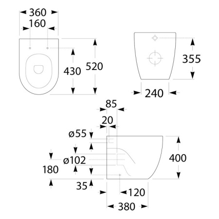 N-Meridian чаша унитаза для высокорасп (подходит крышка 7.8012.A.200.4) в Сочи и Адлере