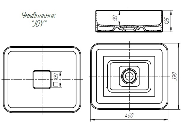 Раковина Dreja Joy 641945 46*39*12,5 в Сочи и Адлере