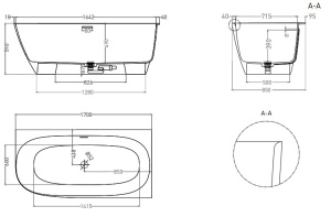 Ванна из искусственного камня Salini Sofia Corner R 170x85 102514G в Сочи и Адлере Ванна из искусственного камня Salini Sofia Corner R 170x85 102514G в Сочи и Адлере