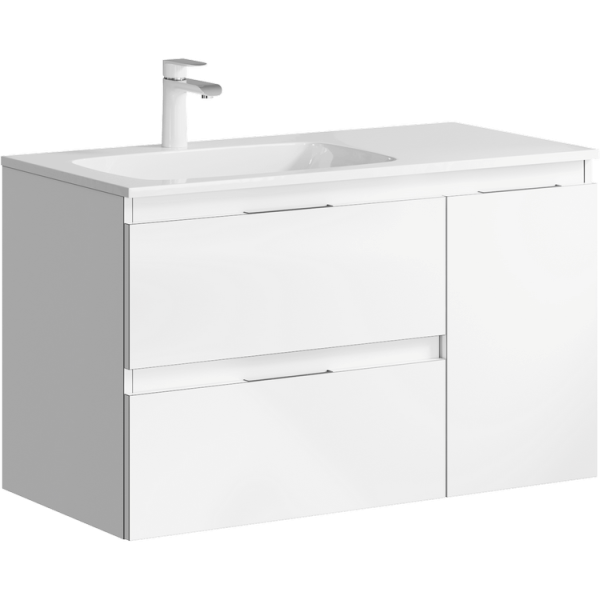 ACCENT 90 Тумба с умывальником Malaga 900/L, левая, цвет белый ACCENT 90 Тумба с умывальником Malaga 900/L, левая, цвет белый