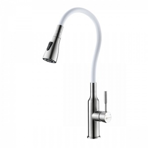 Смеситель Lemark Expert LM5082S-White для кухни, с гибким изливом и 2-х фун. аэрат, сталь/белый Смеситель Lemark Expert LM5082S-White для кухни, с гибким изливом и 2-х фун. аэрат, сталь/белый