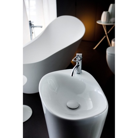 PALOMBA Свободностоящая раковина 52,5*43,5 см с отв. для смесителя, с креплением к стене в Сочи и Адлере