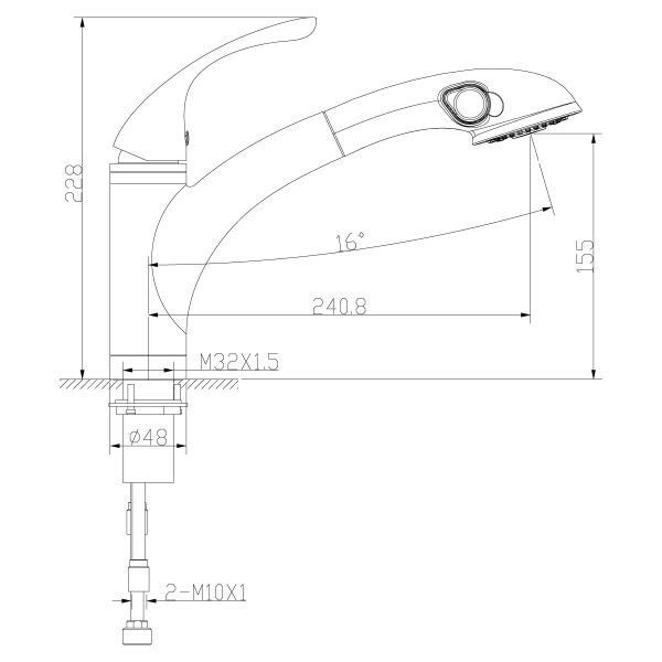 Смеситель Lemark Intense LM5650C для кухни с вытяжным изливом, хром в Сочи и Адлере Смеситель Lemark Intense LM5650C для кухни с вытяжным изливом, хром в Сочи и Адлере
