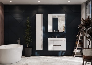 Рене Зеркальный шкаф 80 Белый/Грецкий орех в Сочи и Адлере Рене Зеркальный шкаф 80 Белый/Грецкий орех в Сочи и Адлере