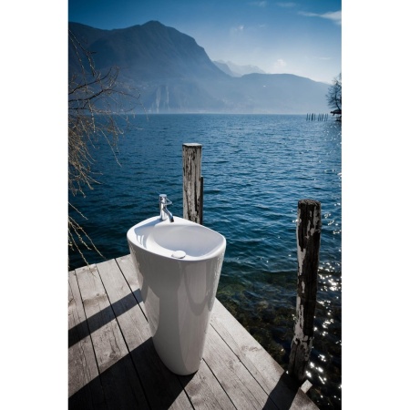 PALOMBA Свободностоящая раковина 52,5*43,5 см с отв. для смесителя, с креплением к стене в Сочи и Адлере