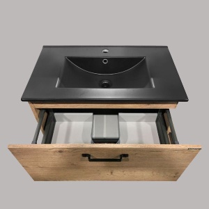 COMFORTY Тумба-умывальник "Бредфорд-75" дуб темный с раковиной COMFORTY 75E белая в Сочи и Адлере COMFORTY Тумба-умывальник "Бредфорд-75" дуб темный с раковиной COMFORTY 75E белая в Сочи и Адлере