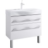 МИЛАН 80 Тумба подвесная, два ящика, белая с раковиной БЕРГАМО 80 (Ш80хВ53,5хГ50)