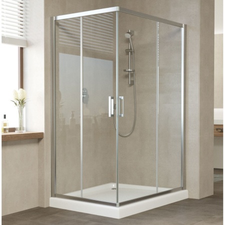 Шторка для душевой кабины 120х90 профиль хром глянцевый, стекло прозрачное в Сочи и Адлере