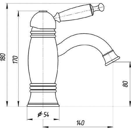 OXFORD Смеситель д/раковины , бронза в Сочи и Адлере
