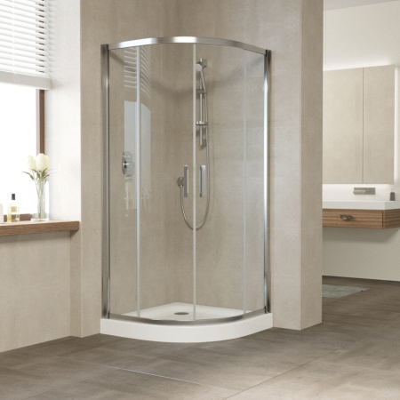 Душевой уголок Vegas Glass ZS 100 08 01 профиль глянцевый хром, стекло прозрачное в Сочи и Адлере