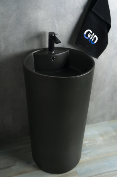 Раковина моноблок напольная Nb135bg GID чёрная матовая Раковина моноблок напольная Nb135bg GID чёрная матовая