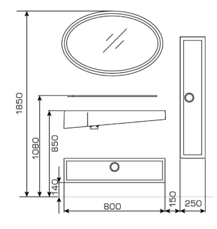 ELT800 31 Г Тумба с ящиком зеленый , без раковины в Сочи и Адлере