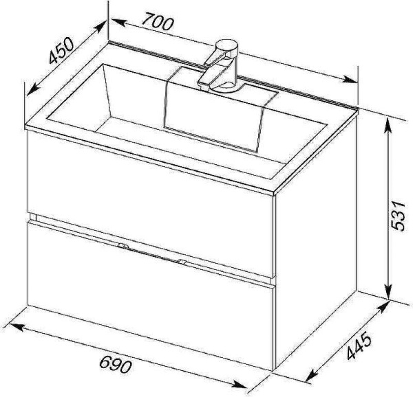 Тумба под раковину Aquanet Алвита 70 серый антрацит (раковина Фортуна 70) в Сочи и Адлере Тумба под раковину Aquanet Алвита 70 серый антрацит (раковина Фортуна 70) в Сочи и Адлере