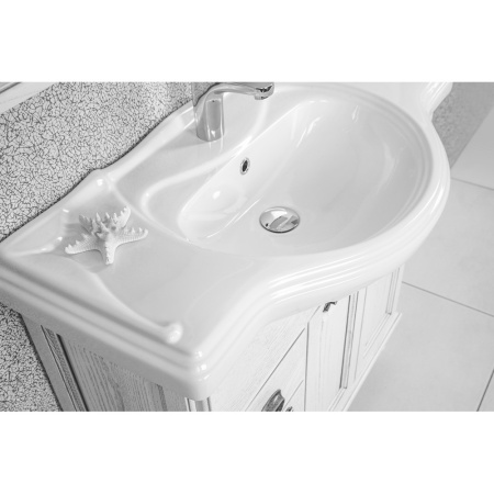 ЖЕРОНА 105 тумба-умывальник белое серебро БЕЗ раковины в Сочи и Адлере