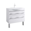 МИЛАН 80 Тумба на ножках, сдва я щика, белая с раковиной БЕРГАМО 80 (Ш80хВ85хГ50)