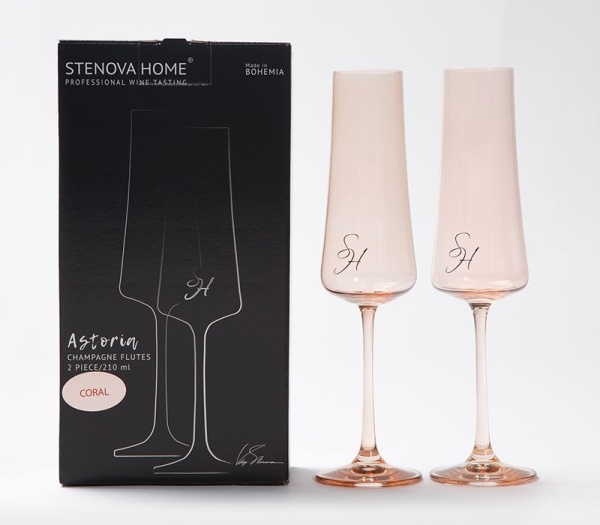 Набор бокалов для шампанского Astoria Coral, МАТЕРИАЛ: Хрустальное стекло, ОБЪЕМ: 210 мл, В НАБОРЕ: 2 шт в Сочи и Адлере