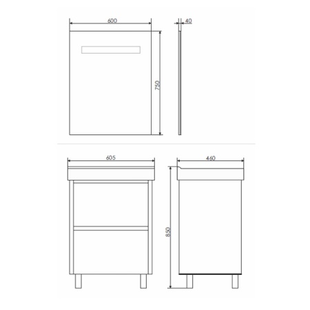 COMFORTY Тумба-умывальник "Дублин-60" белый глянец с раковиной COMFORTY 8056 в Сочи и Адлере