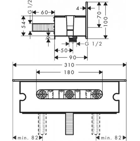 26456400 HG FixFit Шланговое подсоединение с держателем Porter 300 и полкой в Сочи и Адлере