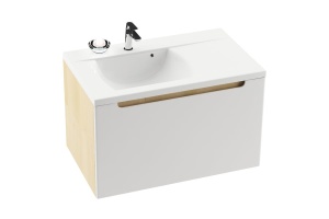 Умывальник подвесной, из литого мрамора CLASSIC 800 правый,белый  в Сочи и Адлере Умывальник подвесной, из литого мрамора CLASSIC 800 правый,белый  в Сочи и Адлере