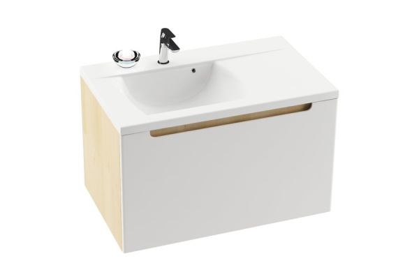 Умывальник подвесной, из литого мрамора CLASSIC 800 правый,белый  в Сочи и Адлере Умывальник подвесной, из литого мрамора CLASSIC 800 правый,белый  в Сочи и Адлере