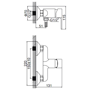 Смеситель для душа Ledeme L2003 в Сочи и Адлере