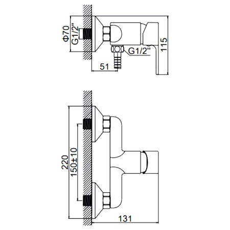 Смеситель для душа Ledeme L2003 в Сочи и Адлере