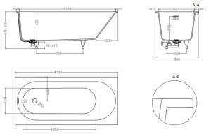 ORNELLA KIT 176x80 Встраиваемая ванна с овальной чашей, регулируемые ножки, донный клапан Up&Down белый, сифон, интегр. слив-перелив, S-Sense, матовый в Сочи и Адлере ORNELLA KIT 176x80 Встраиваемая ванна с овальной чашей, регулируемые ножки, донный клапан Up&Down белый, сифон, интегр. слив-перелив, S-Sense, матовый в Сочи и Адлере