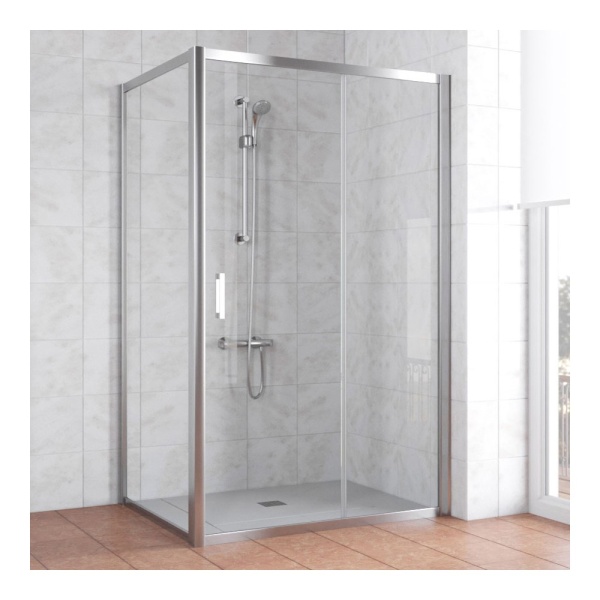Дверь-купе в душевой проем с неподвижой стороной ZP+ZPV 120*80 08 01 профиль глянцевый хром стекло прозрачное Дверь-купе в душевой проем с неподвижой стороной ZP+ZPV 120*80 08 01 профиль глянцевый хром стекло прозрачное