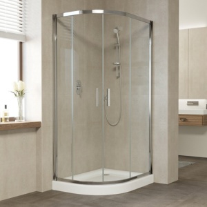 Душевой уголок 100х80 профиль хром , стекло прозрачное, правая сторона