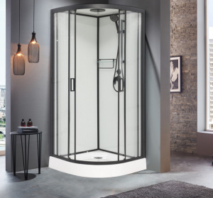 Душевая кабина Frank F408 Black 800х800х2100 угловая