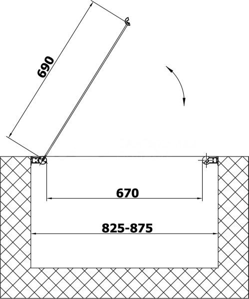 Душевая дверь в нишу Vegas Glass EP 85 07 01 в Сочи и Адлере
