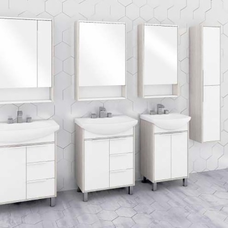 РИКО 50 Зеркальный шкаф Белый/ясень фабрик 1A212302RIB90 в Сочи и Адлере