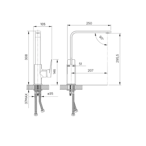 Смеситель для кухни, Bridge, IDDIS, BRDSB00i05 в Сочи и Адлере Смеситель для кухни, Bridge, IDDIS, BRDSB00i05 в Сочи и Адлере